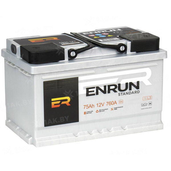 Автомобильный аккумулятор ENRUN 6СТ 75 Ah  R+(EN750S)