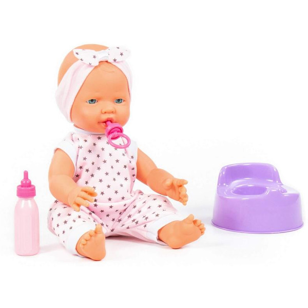 Пупс Полесье Веселый с соской, бутылочкой и горшком 86747