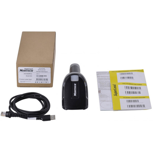 Сканер штрих-кода Mertech 2425 HR Ai 2Core XLaser USB/USB эмуляция RS232 (черный)