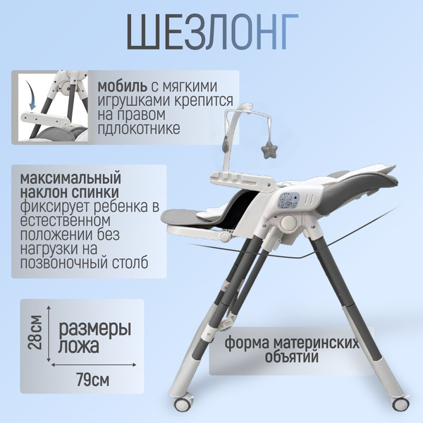 Стульчик для кормления Bubago Frida BG 174-1 (серый)