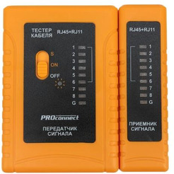 Тестер кабеляPROconnect 12-1006-4 ( RJ-45+RJ-11/RJ-12 468)