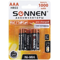 Аккумулятор SONNEN AAA 1000мАч 455611