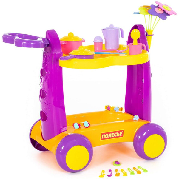 Набор игрушечной посуды Полесье Сервировочный столик 4960