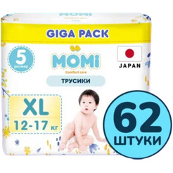 Подгузники-трусики детские Momi Comfort Care XL 12-17кг (62шт)