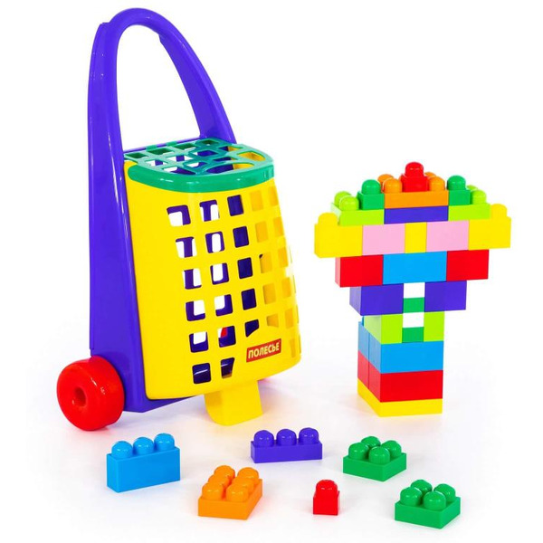 Конструктор Полесье 44365 Забавная тележка и конструктор Великан