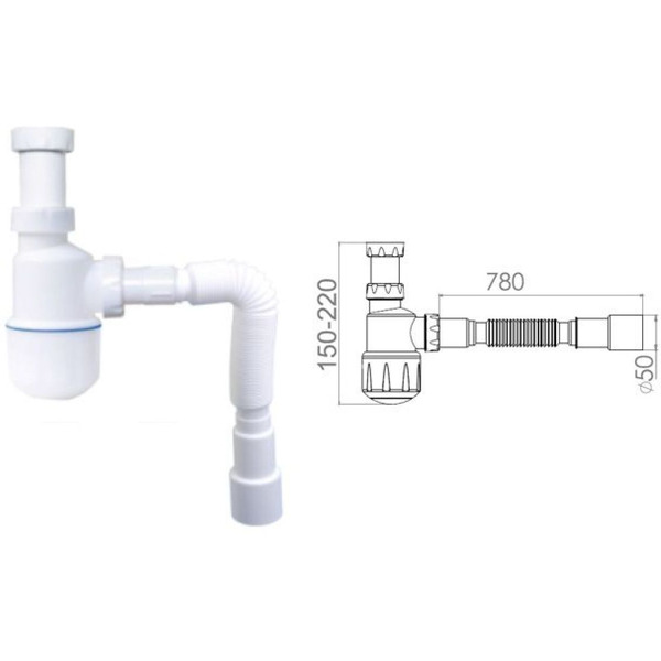Сифон для умывальника без выпуска AV Engineering AVE129748