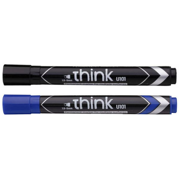 Набор перманентных маркеров DELI 10120 2 шт (черный + синий)