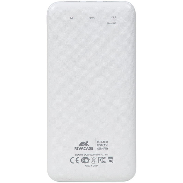 Внешний аккумулятор RIVACASE VA2137 (10000 мАч) White