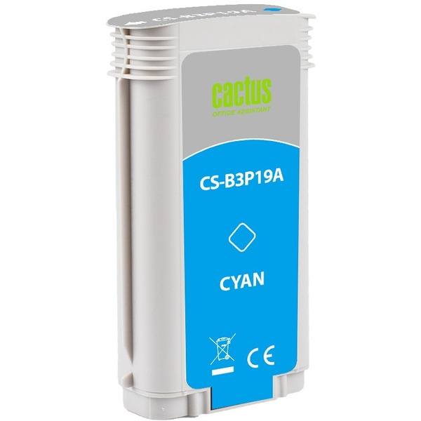 Картридж струйный Cactus CS-B3P19A №727 голубой (130мл) для HP DJ T920/T1500