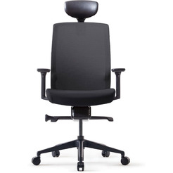 Кресло BESTUHL J1 (черная рама, спинка-сетка, сиденье-ткань, крест.-пластик, черный)