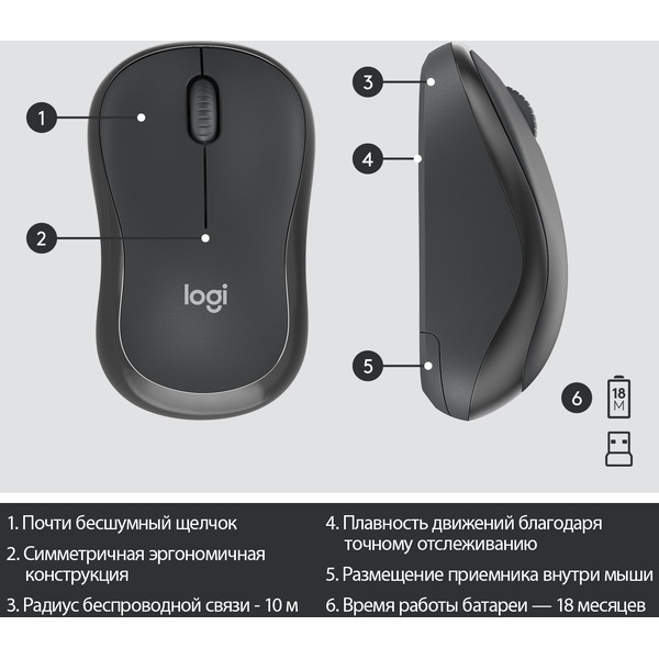 Клавиатура + мышь Logitech MK295 Silent (L920-009807)