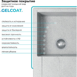 Кухонная мойка Polygran Gals 860 (светло-серый)