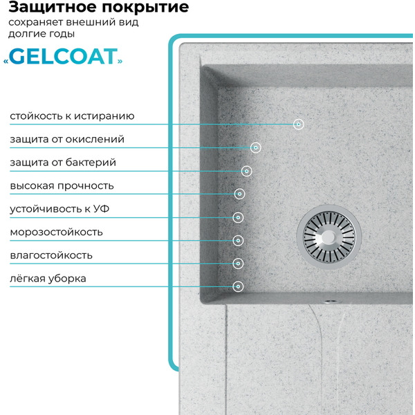 Кухонная мойка Polygran Gals 860 (светло-серый)