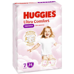 Трусики-подгузники HUGGIES Ultra Comfort Girl Mega 7 (34 шт)