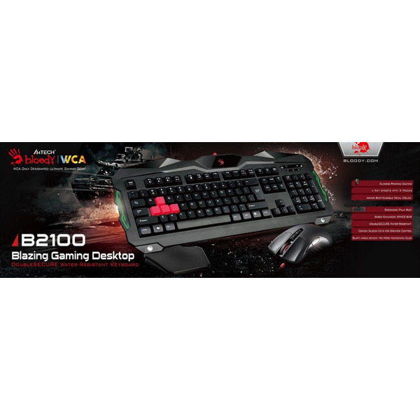 Комплект клавиатура игровая + мышь A4TECH BLOODY B2100