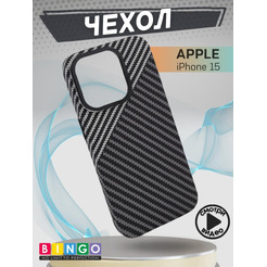 Бампер Bingo Carbon для APPLE iPhone 15 Черный с серым