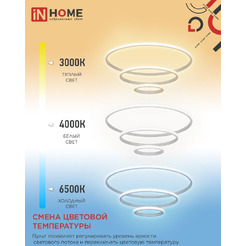 Светильник светодиодный IN HOME ESTETIKA RING-140RC-3WH (4690612062464)