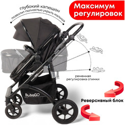 Коляска детская BubaGo Zoom BG 196-1 (3в1, Черный)