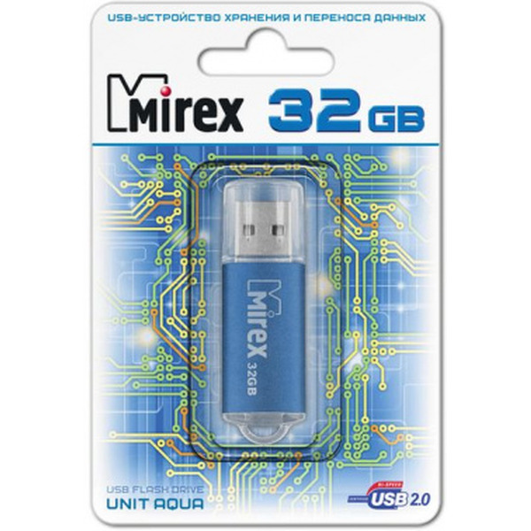 USB Flash MIREX Unit Aqua 32GB (13600-FMUAQU32)