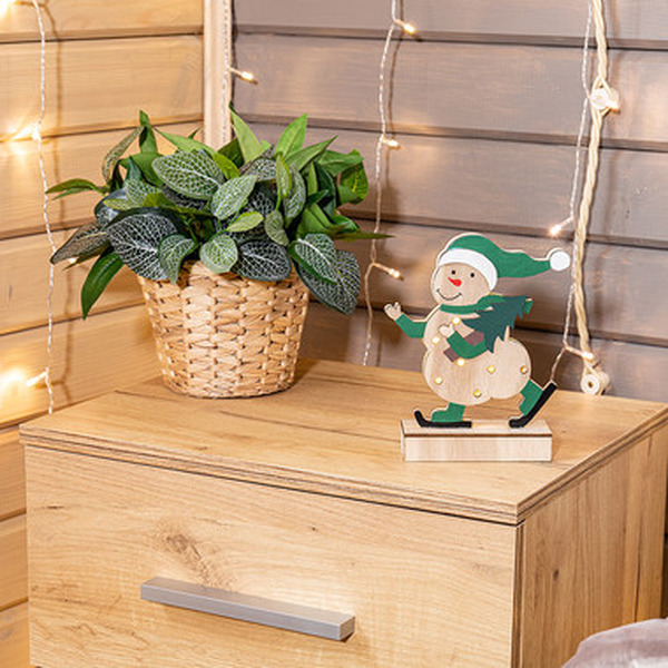 Деревянная фигурка с подсветкой NEON-NIGHT Снеговик 504-017