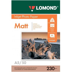 Фотобумага Lomond Матовая А5 230 г/кв.м. 50 листов (0102069)