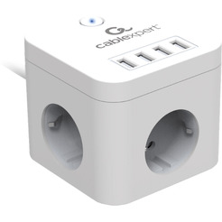 Сетевой фильтр Cablexpert CUBE-3-U4-W-1.5