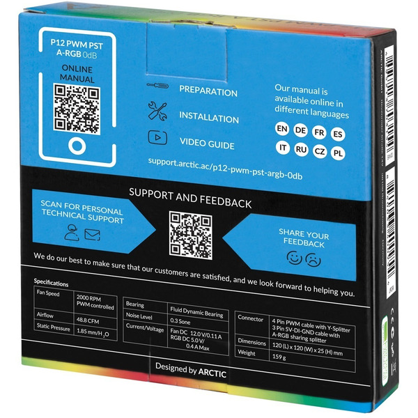 Вентилятор Arctic P12 PWM PST A-RGB 0dB ACFAN00231A