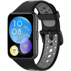Ремешок Bingo Sport для HUAWEI Watch FIT 2 Classic/Active/Elegant (черный с серым)