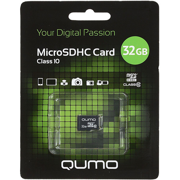 Карта памяти QUMO microSDHC QM32GMICSDHC10NA 32GB