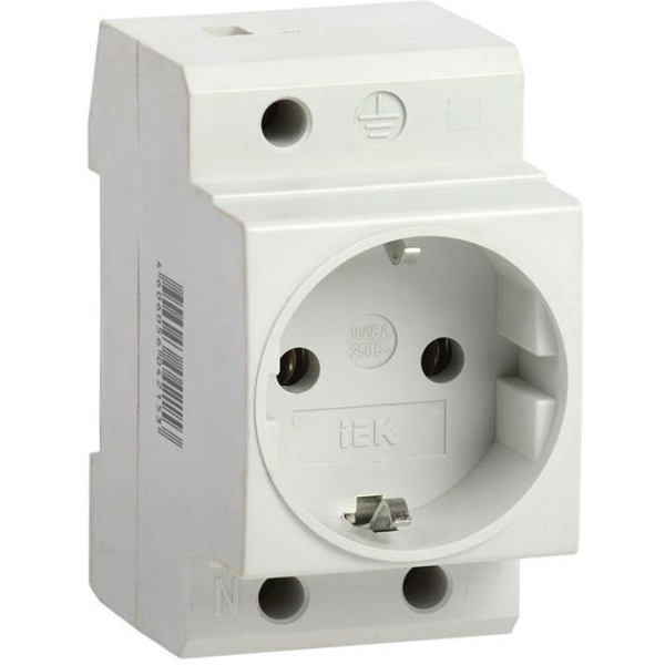 Розетка IEK РАр10-3-ОПс заземлением на DIN-рейку