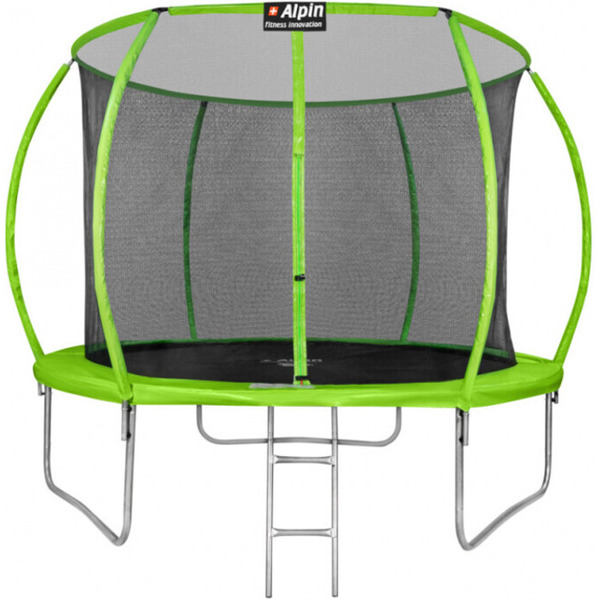 Батут Alpin SKY Carbon inside зеленый 12ft. с защит.сеткой и лестницей ASK-374
