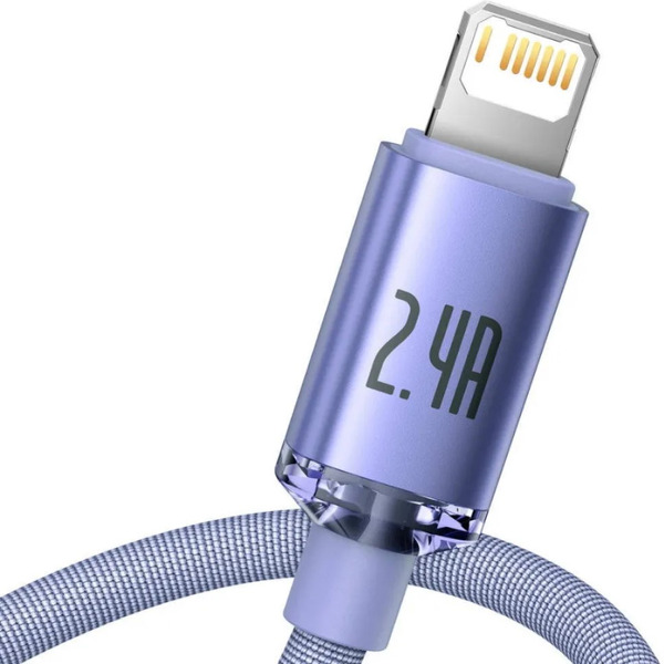 Кабель Baseus Crystal Shine USB Type-A - Lightning (2 м, фиолетовый)