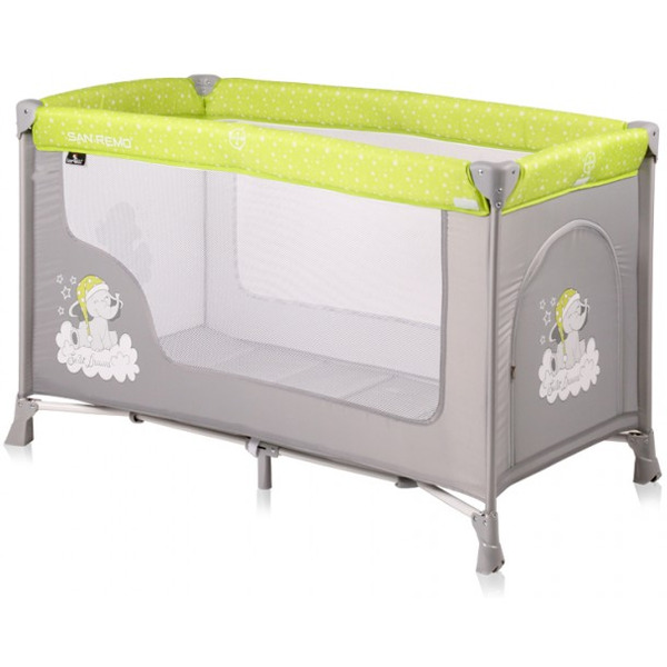 Манеж-кровать LORELLI San Remo 1 (Grey Green Elephants)