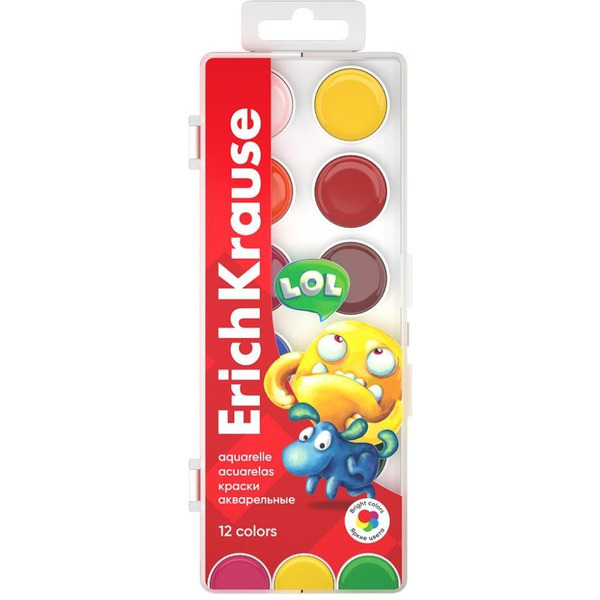 Краски акварельные Erich Krause Jolly Friends 61366 (12 цв)