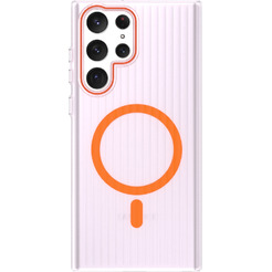 Задняя накладка CASE Translucent Strip Samsung Galaxy S22 Ultra, прозрачно-оранжевый