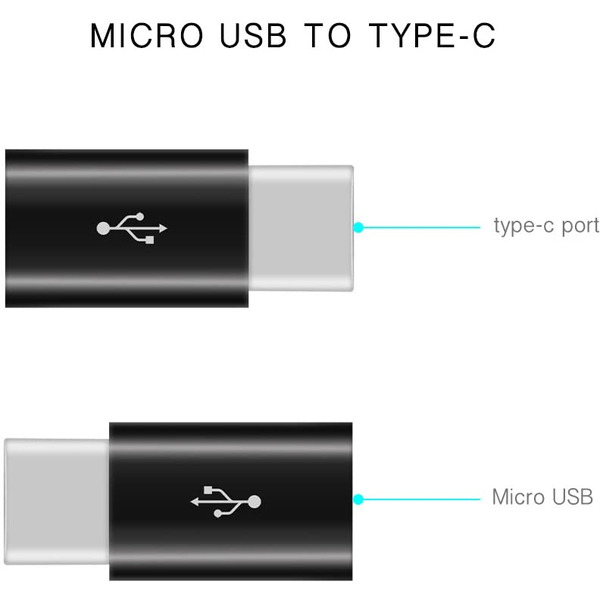 Переходник BINGO microUSB на Type-C (черный)
