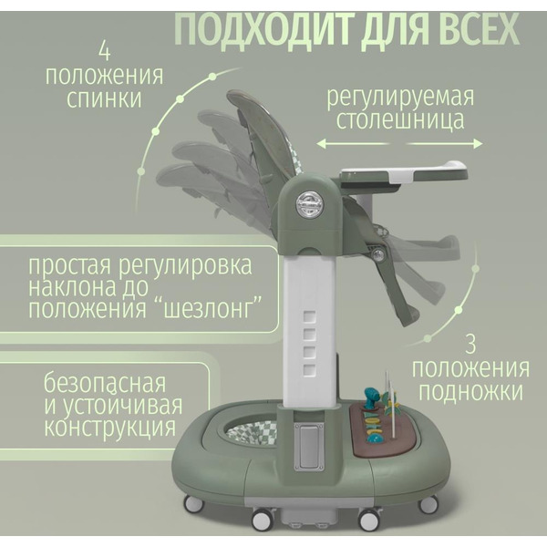 Стульчик для кормления Bubago William BG 193-1 (Зеленый)