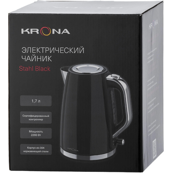 Электрический чайник Krona Stahl Black 1,7л (KRWK03)
