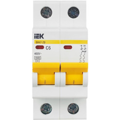 Выключатель автоматический IEK ВА 47-29 6А 2P 4.5кА С MVA20-2-006-C