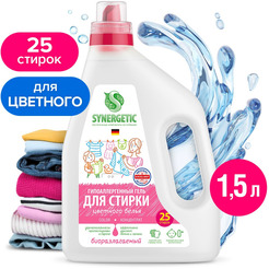 Биоразлагаемый концентрированный гель для стирки Synergetic Сolor 1,5 л (109805) 25 стирок