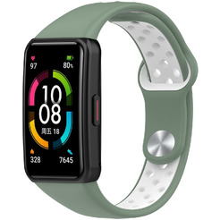 Ремешок Bingo Sport для Huawei/Honor Band 6/6 Pro (зеленый/белый)