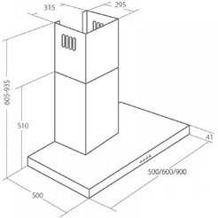 Вытяжка Akpo Feniks Slim Glass 90 wk-9 (черный/нержавеющая сталь)