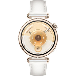 Смарт-часы HUAWEI Watch GT 6 41mm (KSU-B19) золотистый, с белым кожаным ремешком