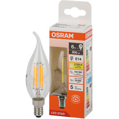 Лампа светодиодная филаментная "На ветру" OSRAM BA75 6W 2700K E14