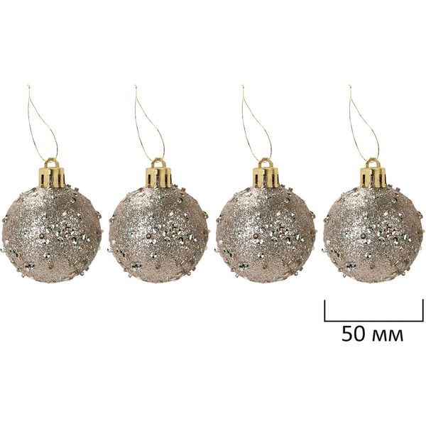 Шары елочные ЗОЛОТАЯ СКАЗКА Light Champagne Style 592592 (шампань)