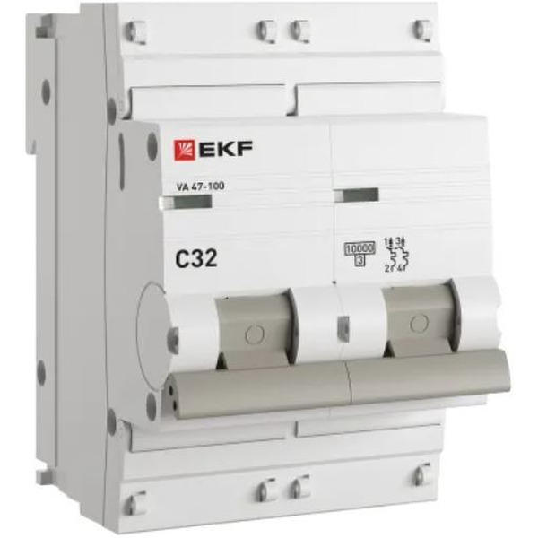 Выключатель автоматический EKF PROxima ВА 47-100 2P 32А (C) 10kA