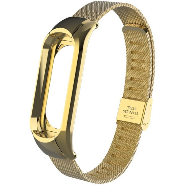 Ремешок Bingo Stainless Grid для Xiaomi Mi Band 3/4 Золотистый