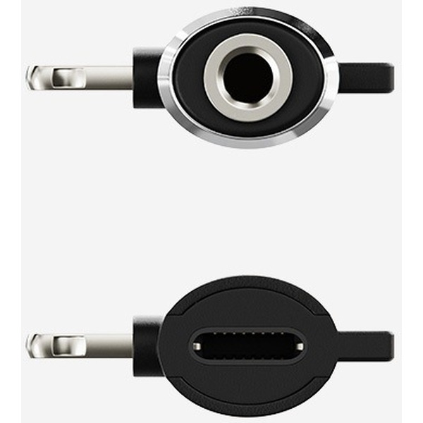 Адаптер Lightning - AUX 3.5мм + Lightning Breaking 24570 (черный)