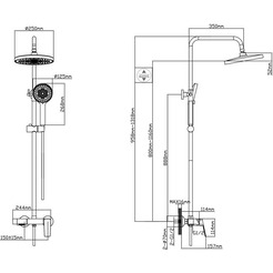 Душевая система AV Engineering AVWIN16-BL165-135