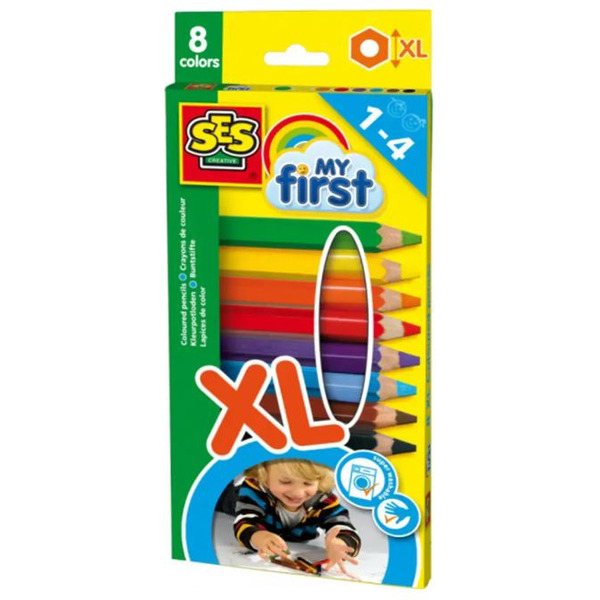 Набор карандашей цветных SES Creative My first 14416 (размер XL, 8 шт, легко смываются)